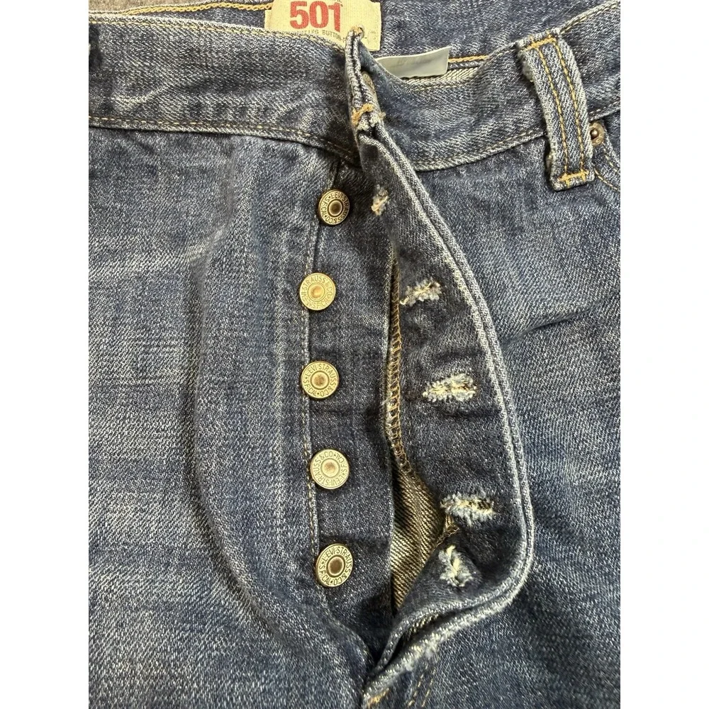 Levi's 501 Men's 40x30 Original Fit Straight Leg Button Fly Denim Blue‎ Jeans